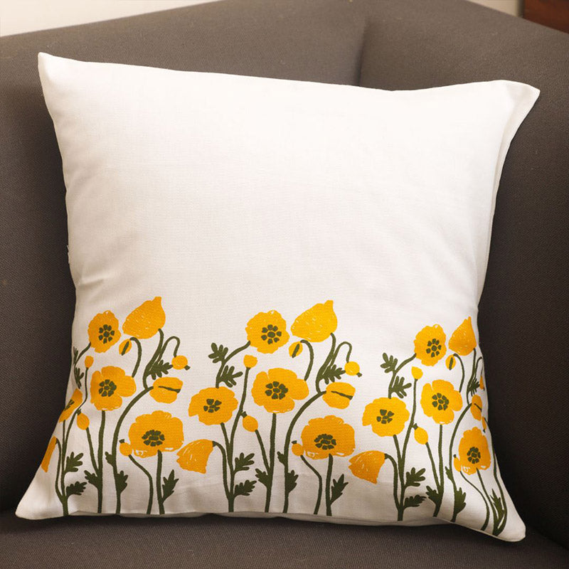 Bahaar-Floral Recycled cotton cushion cover | 20x20 Inch | Available with cushion