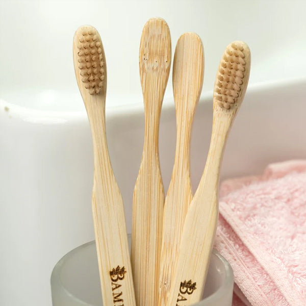 Bamboo Wood Toothbrush | Set Of 4 | Plant Based Bristles