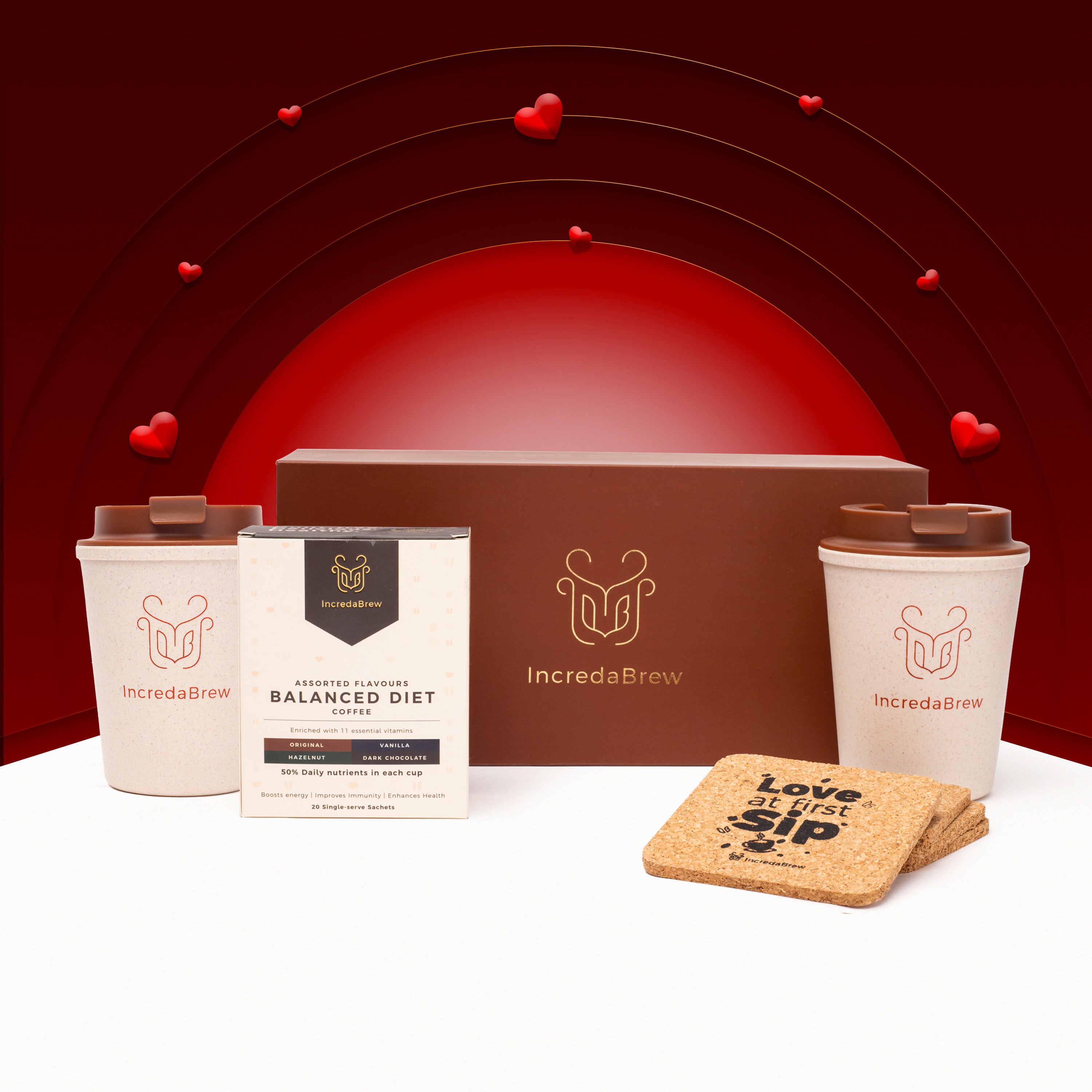 Incredabrew Any 1 Coffee Box, 2 Sippers & 2 Coasters Giftset