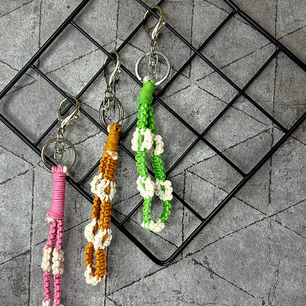 Handmade Cotton Keychain | Pink