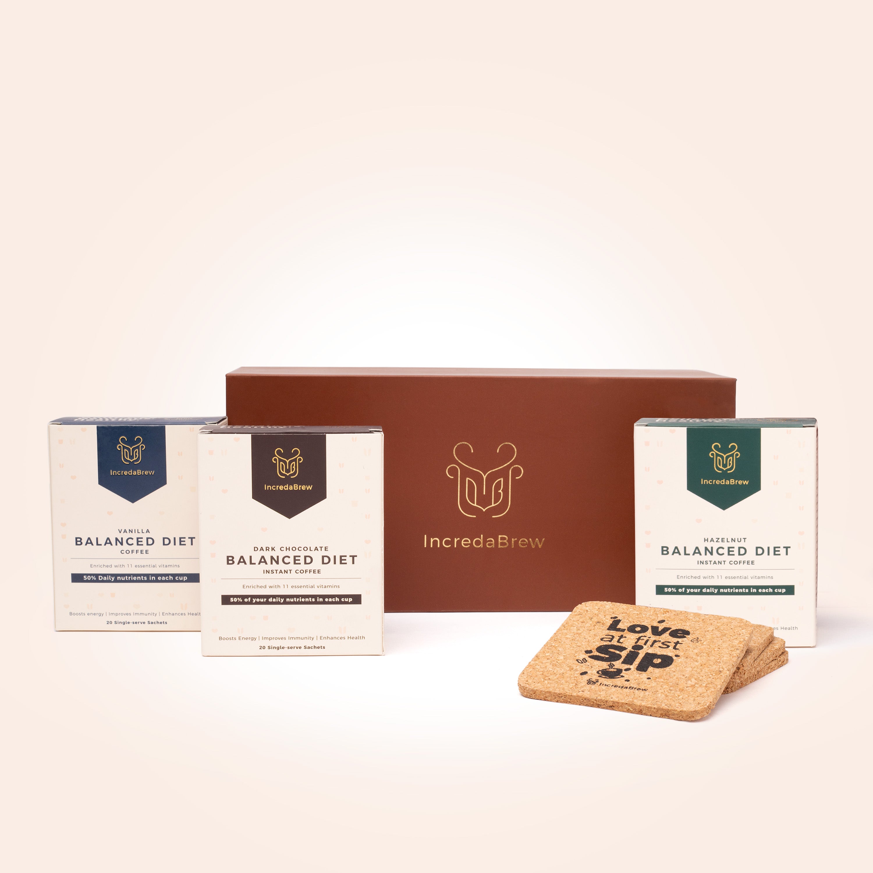 Incredabrew Any 3 Coffee Boxes & 4 Coasters Giftset