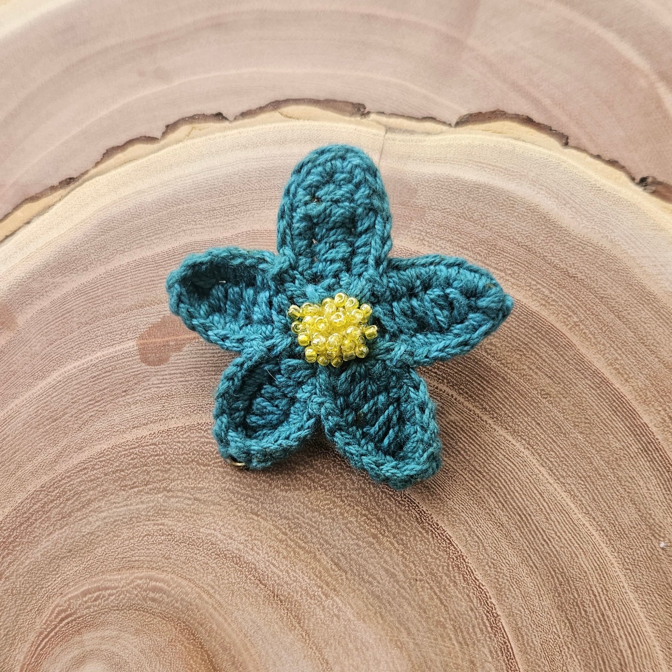 Teal Floral Hair Clip