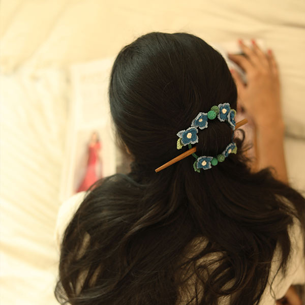 Hydrangea Crochet Hair Tie