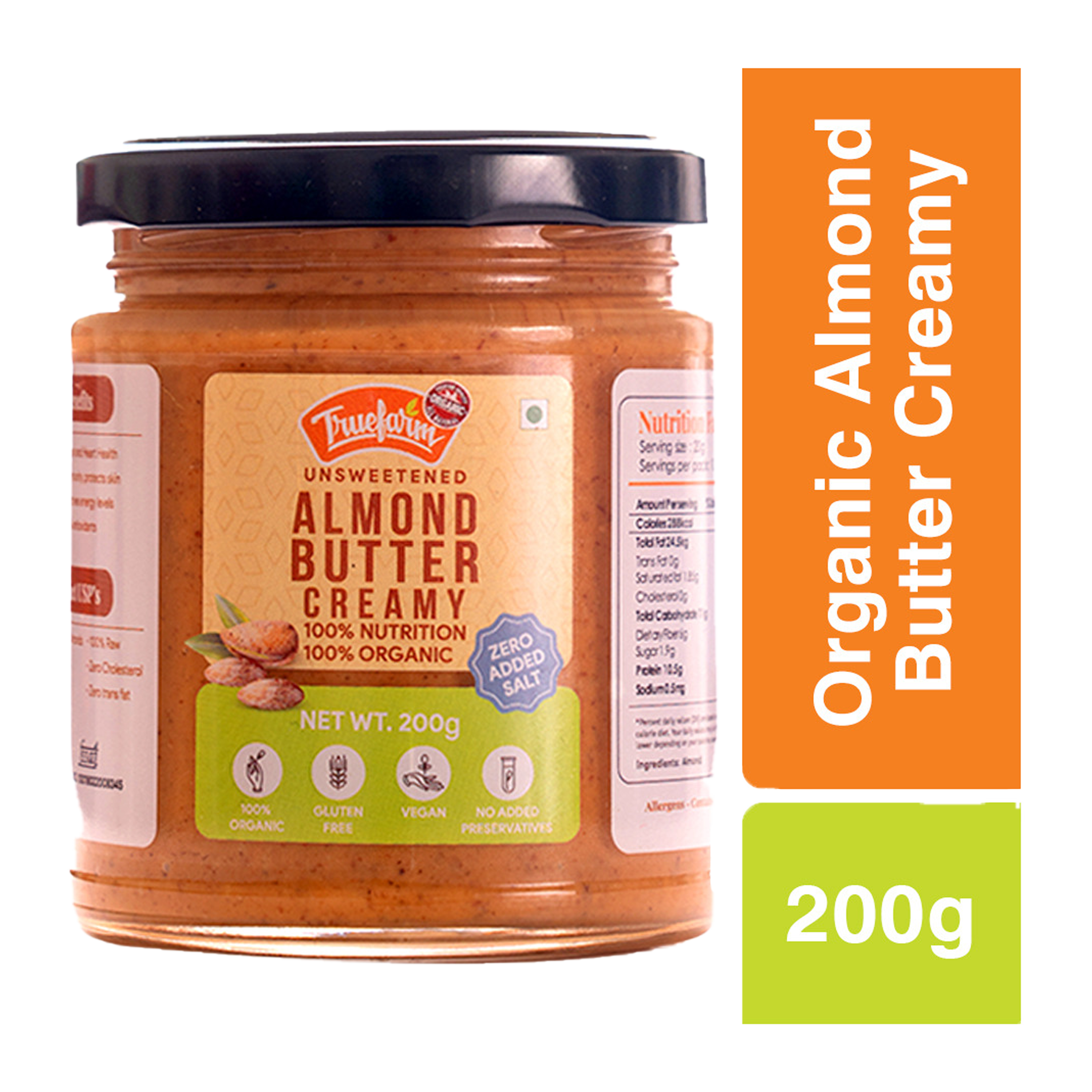 Organic Almond Butter - Crunchy (200g)