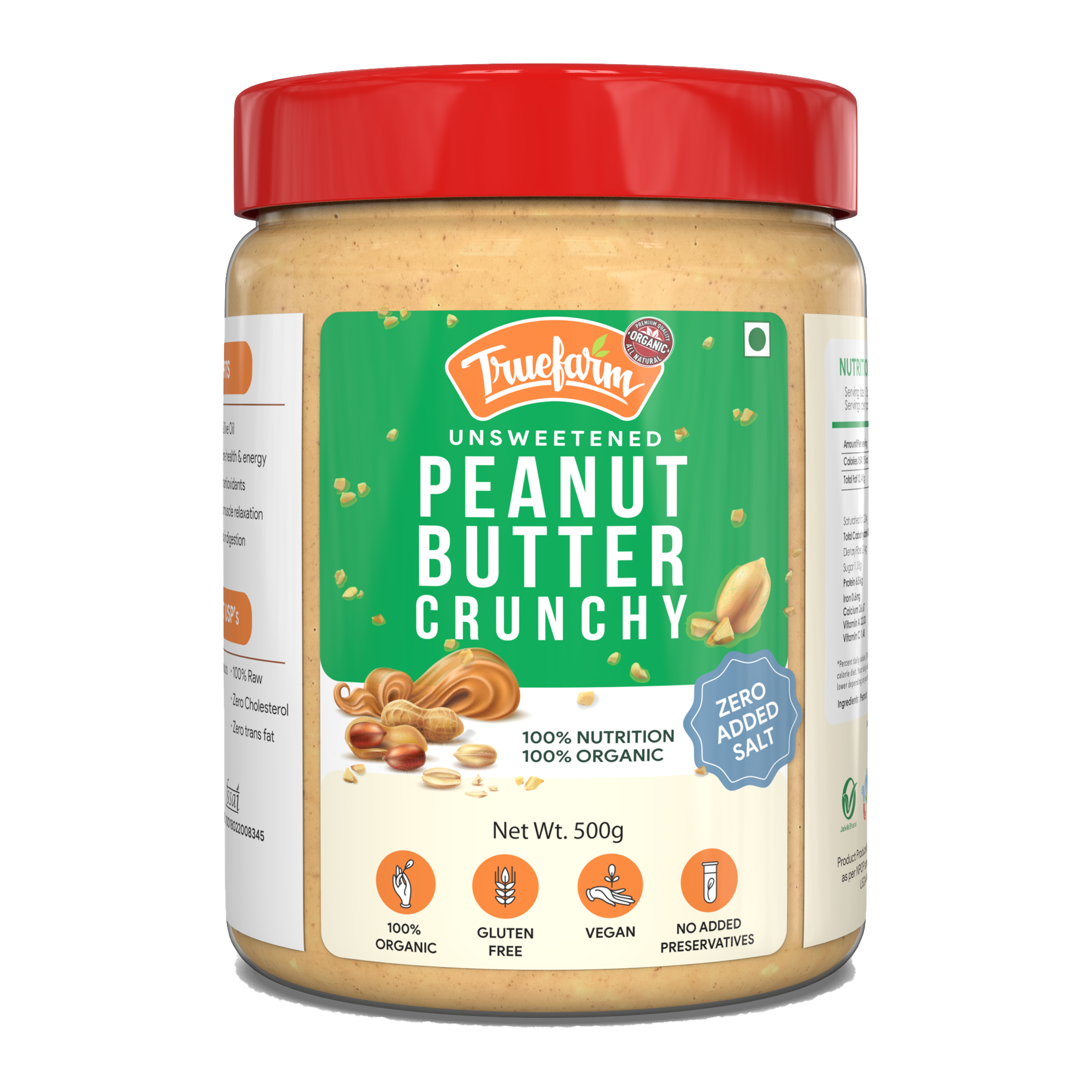 Organic Peanut Butter - Crunchy (500g)